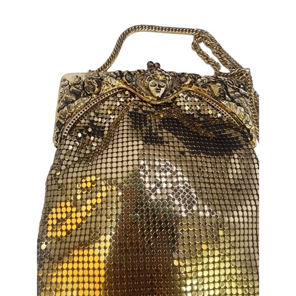 Vintage Rare NOS Whiting & Davis Face Flower Mesh Shoulder Bag in Original Box - Picture 3 of 10